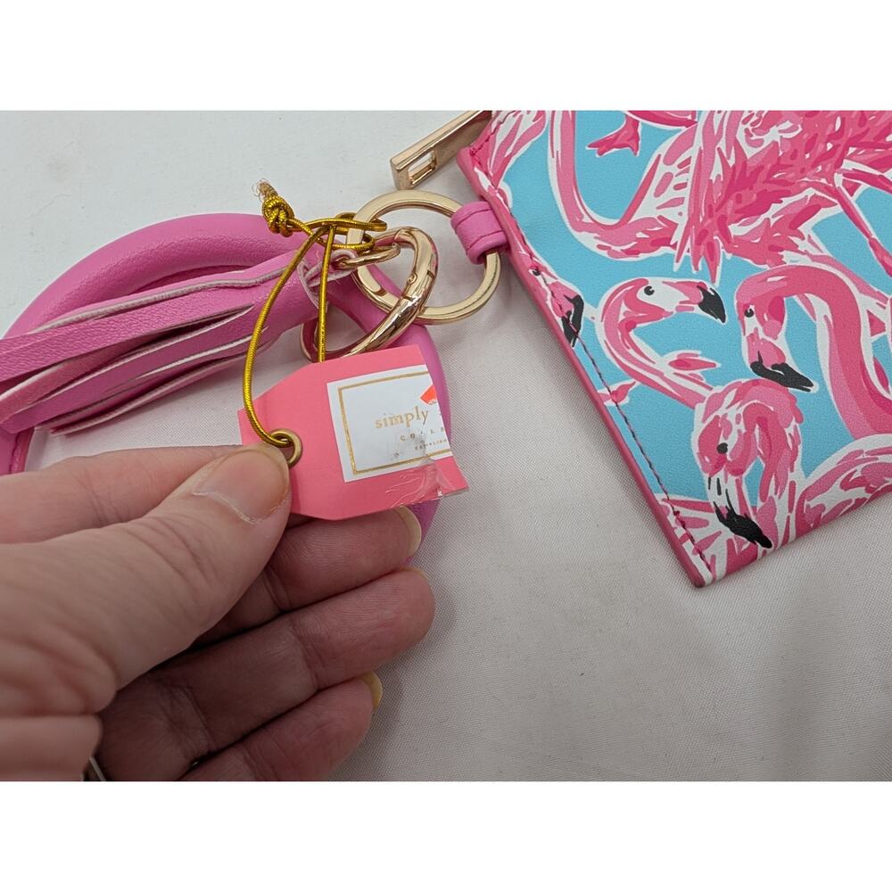 NWT Simply Southern Flamingo Print Wallet Bangle Resort Cruise Vacation Coastal - Picture 5 of 6